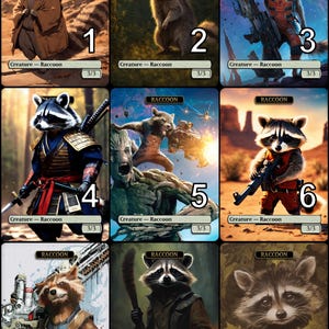MtG Raccoon 3/3 Token Alternative Art // Choisissez l’art ! - Pour EDH, Commander, Cube Draft et Casual MtG Player