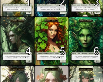 MtG Forest Dryad 1/1 Token Alternative Art // Choose the Art! - For EDH, Commander, Cube Draft and Casual MtG Player