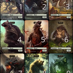 MtG Beast 4.2 Token Alternative Art // Choose the Art! - For EDH, Commander, Cube Draft and Casual MtG Player