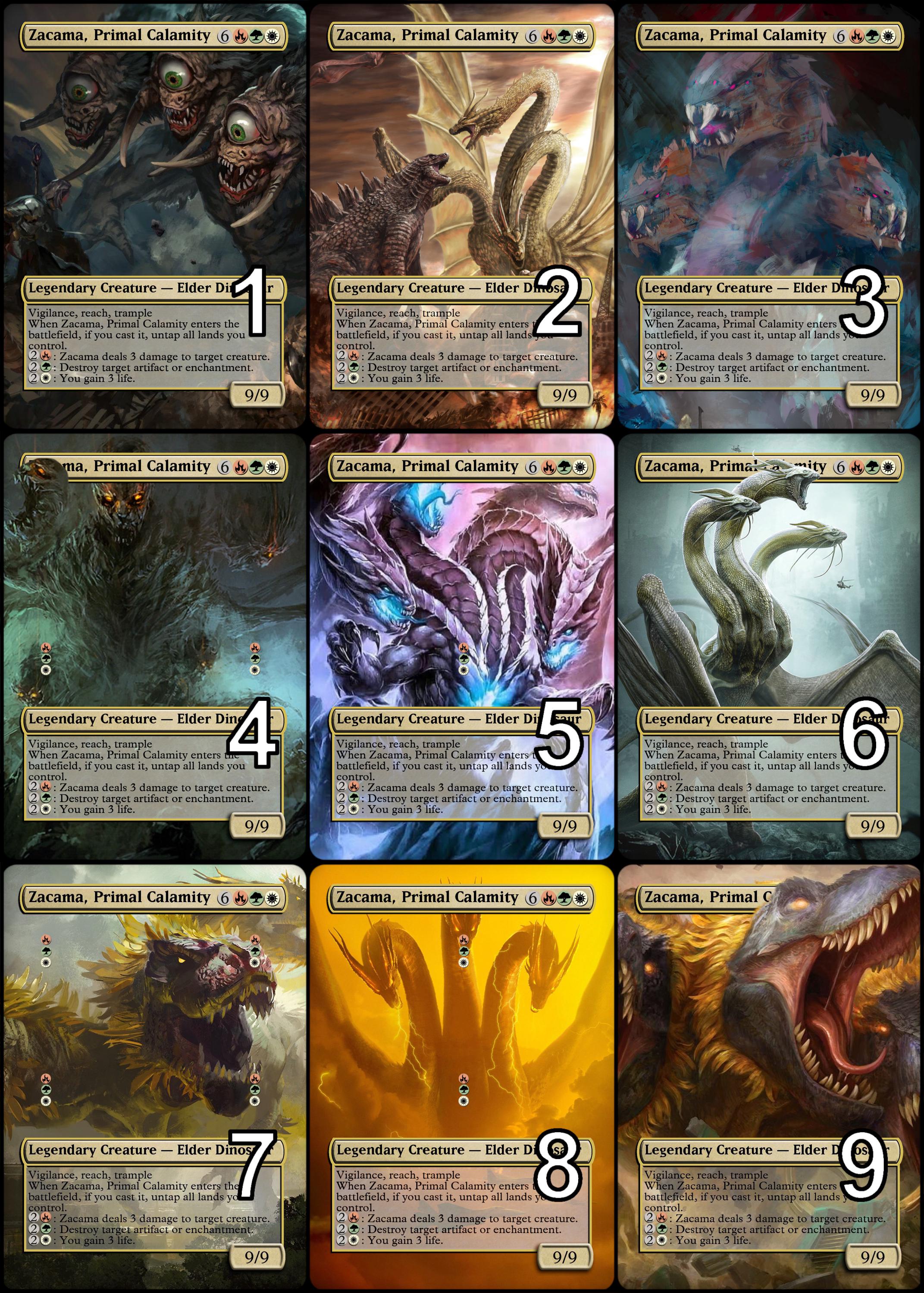 Mtg Zacama, Primal Calamity Token Alternative Art // Choose the