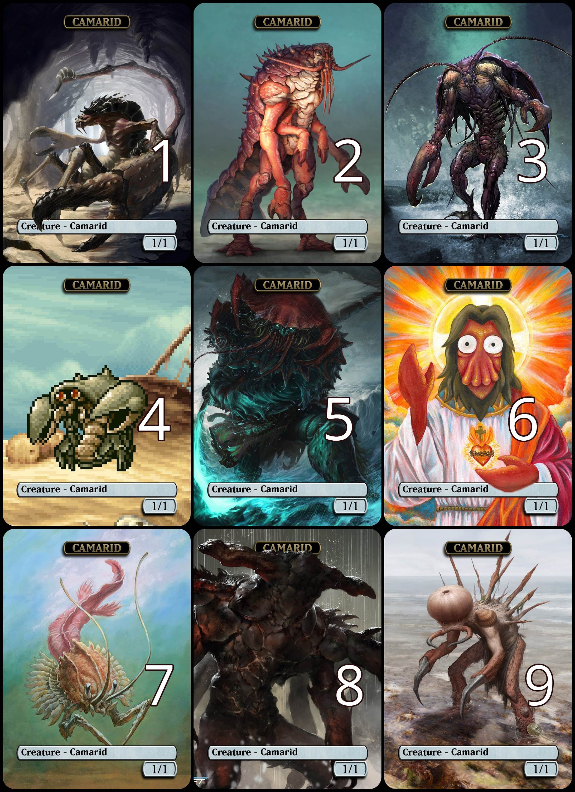 【貴重】文化財バトルカード コンプリートセット Mtg Camarid 1/1 Token Alternative Art // Choose the Art! - for EDH