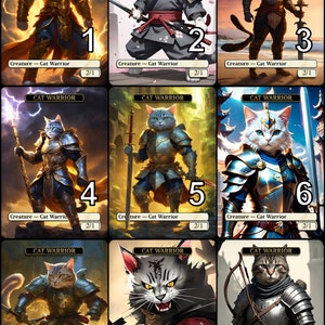 MtG Cat Warrior 2/1 for Ajani Token Alternative Art // Choose the Art! - For EDH,Commander,Cube Draft and Casual MtG Player