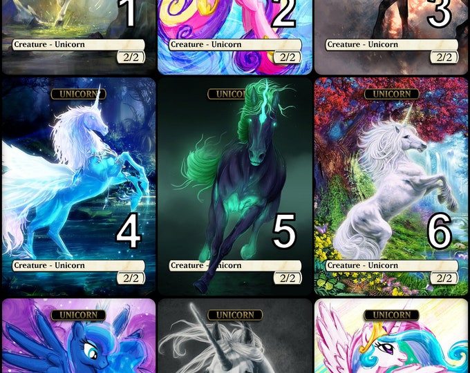 Magic Choose One Mtg Unicorn 2/2 Token Alternative Art // Choose the Art! - for EDH ...