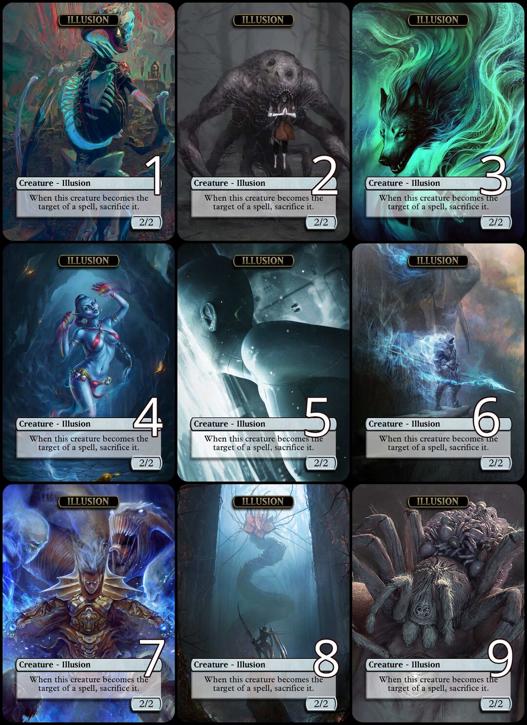 Mtg Illusion 2/2 for Jace Token Alternative Art // Choose the Art