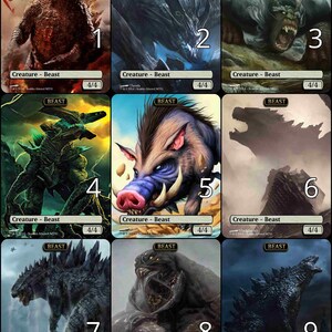 MtG Beast 4.4 Token Alternative Art // Choose the Art! - For EDH, Commander, Cube Draft and Casual MtG Player