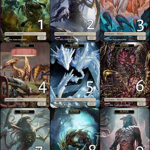 MtG Sliver 1/1 Token alternatieve kunst//Kies de kunst! - Voor EDH, Commander, Cube Draft en Casual MtG Player