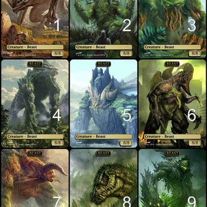 MtG Beast 8/8 Token for Godsire Alternative Art // Choose the Art! - For EDH, Commander, Cube Draft and Casual MtG Player