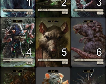 MtG Rat 1/1 Token Alternative Art // Choose the Art! - For EDH, Commander, Cube Draft and Casual MtG Player
