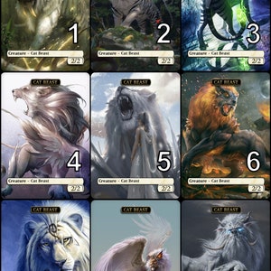 MtG Cat Beast 2/2 Token Alternative Art // Choose the Art! - For EDH,Commander,Cube Draft and Casual MtG Player