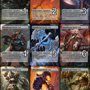 MtG Bloodforged Battle-Axe Token Copy Alternative Art // Choose the Art! - For EDH, Commander, Cube Draft and Casual MtG Player