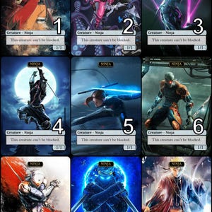 Arte alternativo de token MtG Ninja 1/1 // ¡Elige el arte! - Para EDH, Commander, Cube Draft y Casual MtG Player