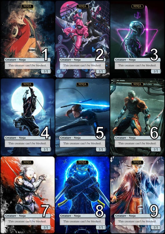 Mtg Ninja 1/1 Token Alternative Art // Choose the Art! - for EDH
