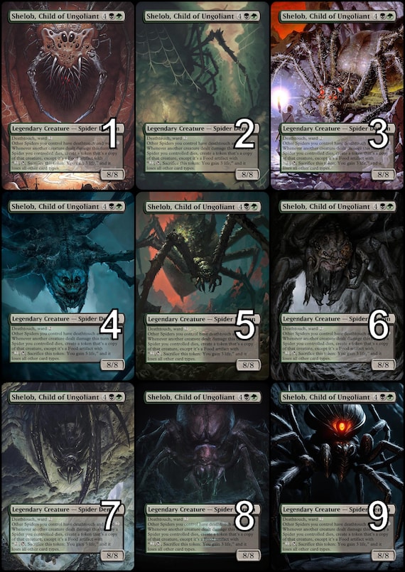mtg shelob card Commander Deck EDH Deck Shelob, Child of Ungoliant 100 Magic Cards Custom Deck Spiders Spider Kindred Lord of the Rings create three 1/2 green Spider creature tokens with reach. Shelob, Child of Ungoliant (Commander)
