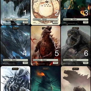 MtG Beast 3/3 Token Alternative Art // Choose the Art! - For EDH, Commander, Cube Draft and Casual MtG Player
