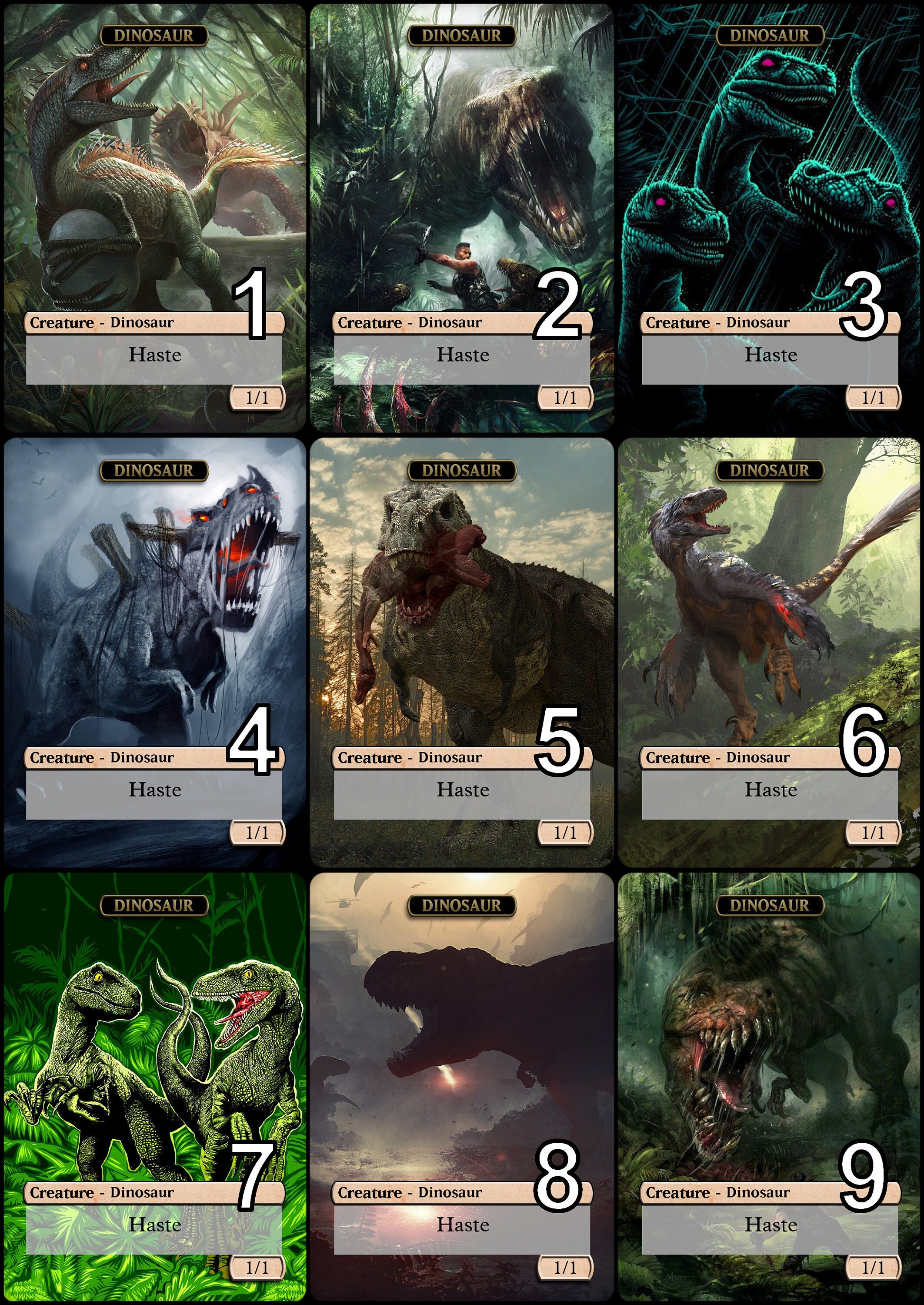 Mtg Dinosaur 1/1 Token for Forbidden Friendship Alternative Art