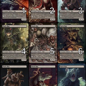 MtG Pack Rat Copy Token Token Alternative Art // Choose the Art! - For EDH, Commander, Cube Draft and Casual MtG Player