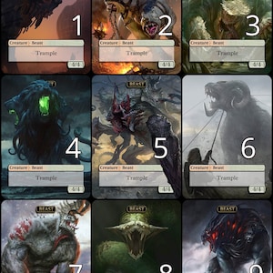 MtG Beast 4/4 Token for Domri, Chaos Bringer Alternative Art // Choose the Art! - For EDH, Commander, Cube Draft and Casual MtG Player