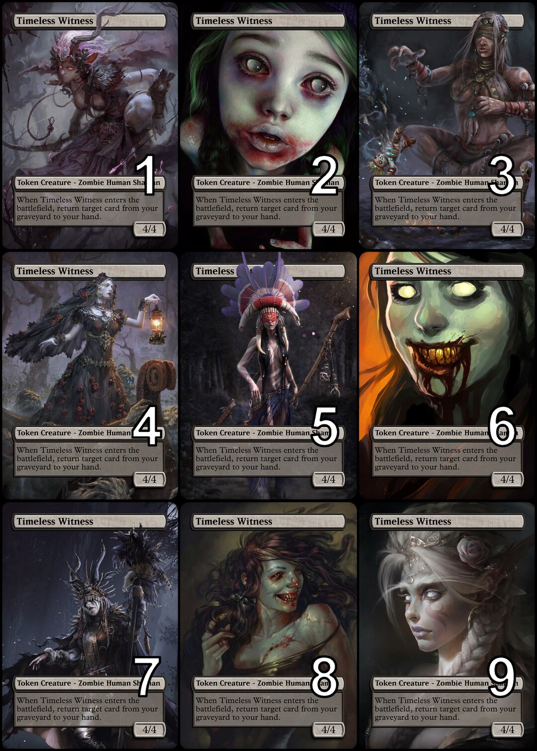 Mtg Timeless Witness 4/4 Eternalized Token Alternative Art