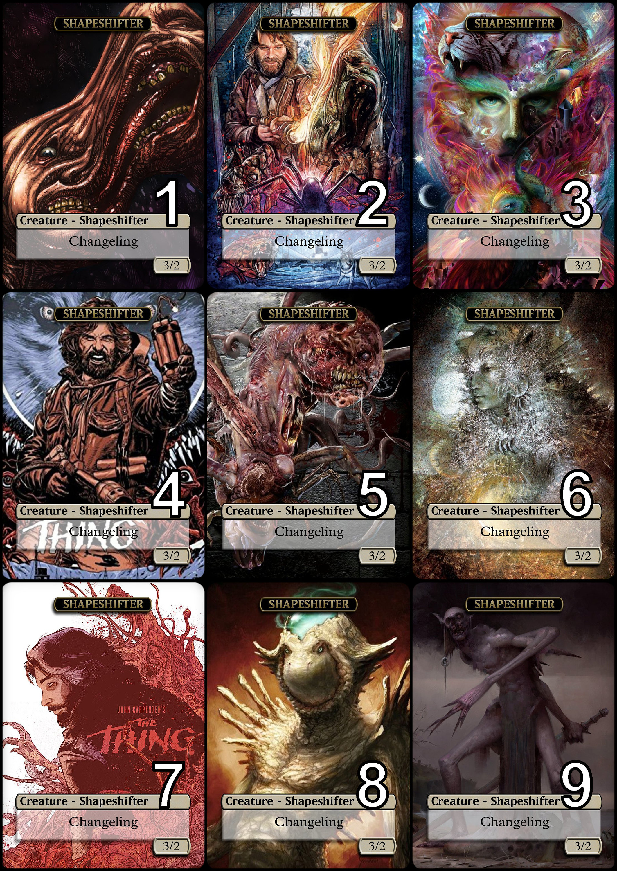 Mtg Shapeshifter 3/2 Token Alternative Art // Choose the Art