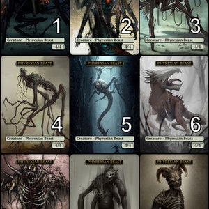 MtG Phyrexian Beast 4/4 Token Alternative Art // Choose the Art! - For EDH, Commander, Cube Draft and Casual MtG Player