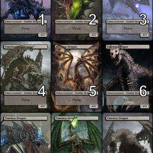 MtG Timeless Dragon 4/4 Arte alternativo de ficha eternizada // ¡Elige el arte! - Para EDH, Commander, Cube Draft y Casual MtG Player
