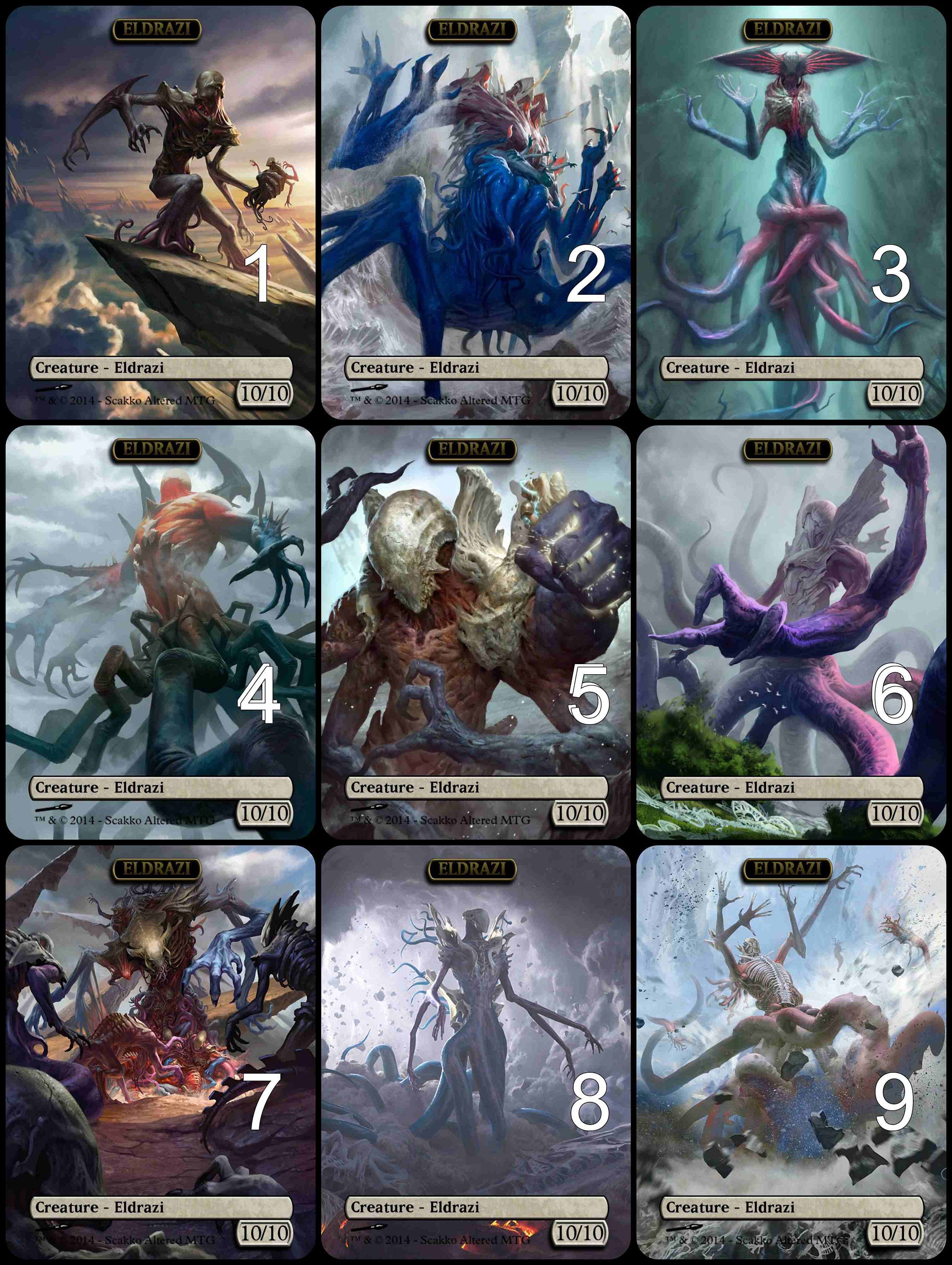 Mtg Eldrazi 10/10 Token Alternative Art // Choose the Art! - for