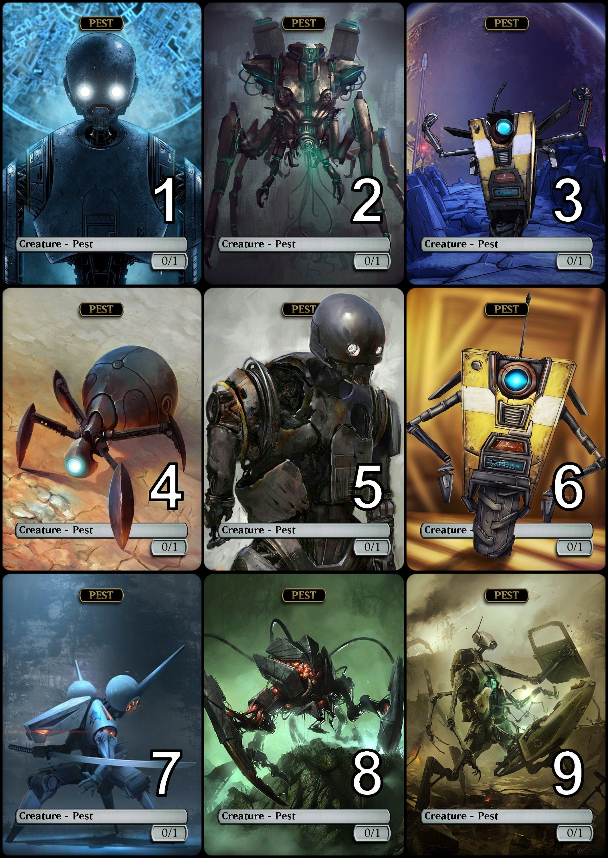 Mtg Pest 0/1 Token Alternative Art // Choose the Art! - for EDH