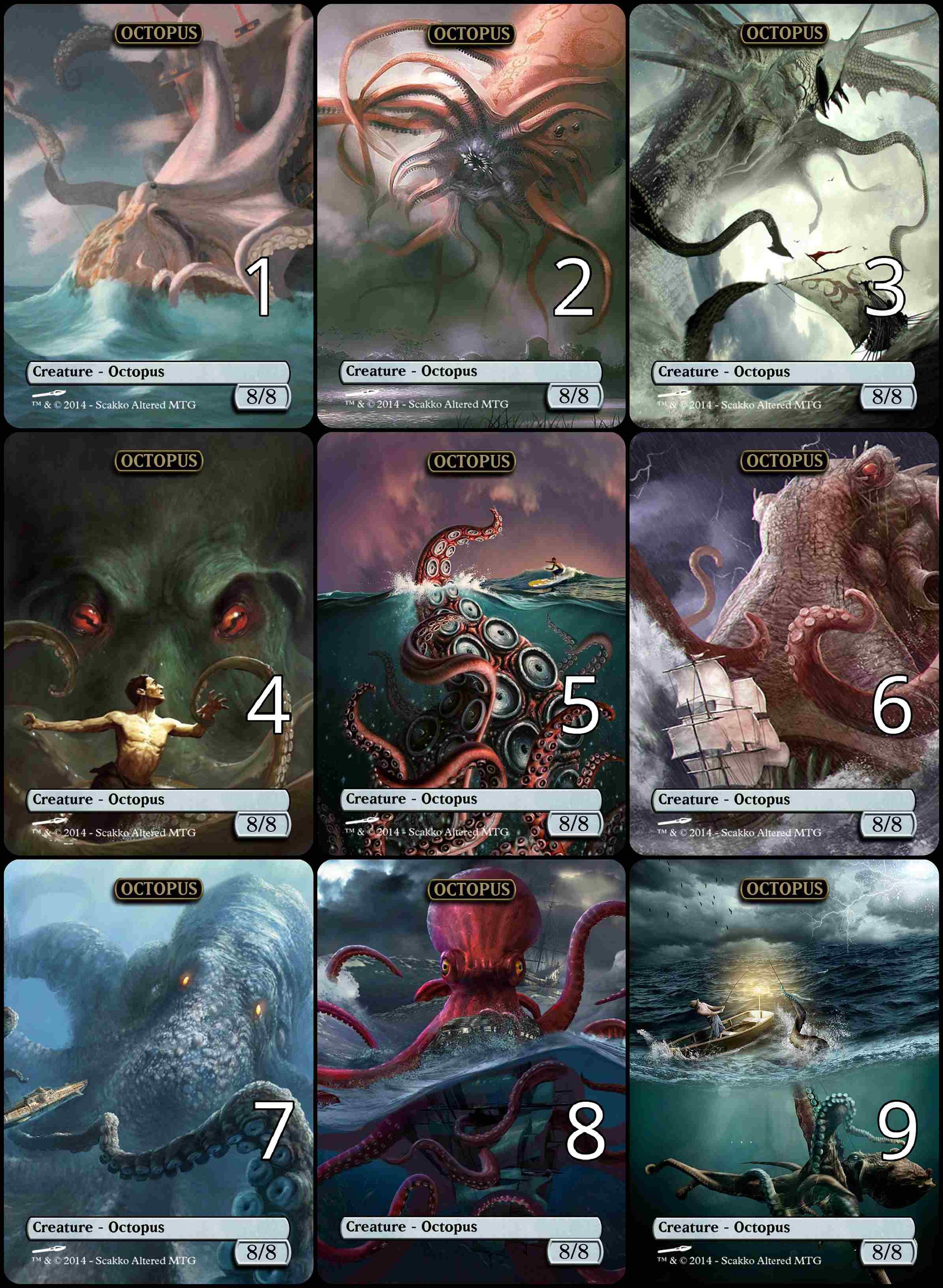 Mtg Octopus 8/8 Token Alternative Art // Choose the Art! - for EDH,  Commander, Cube Draft and Casual Mtg Player - Etsy