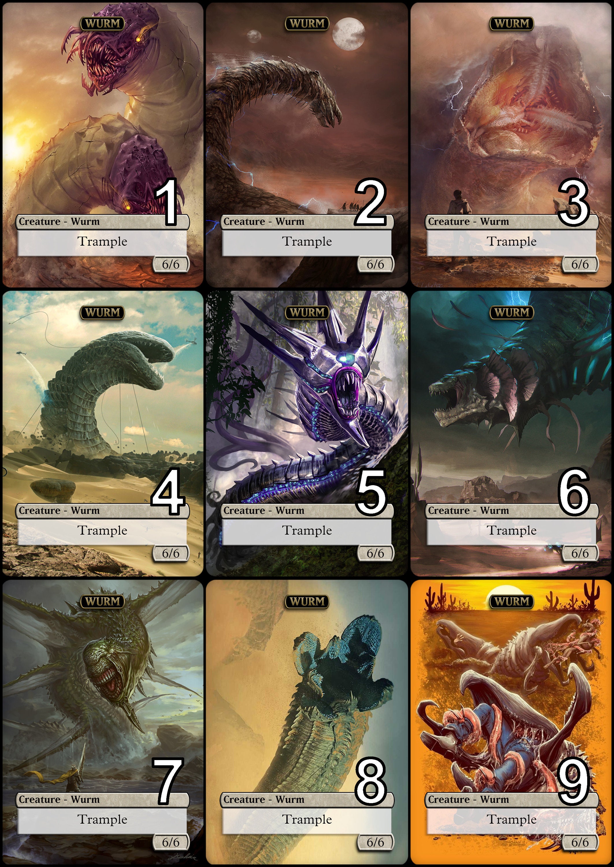 MtG ワーム 6/6 ペナンブラ ワーム トークン用 代替アート // アートを