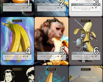 MtG Banana Token for Kibo, Uktabi Prince Alternative Art // Choose the Art! - For EDH, Commander, Cube Draft and Casual MtG Player