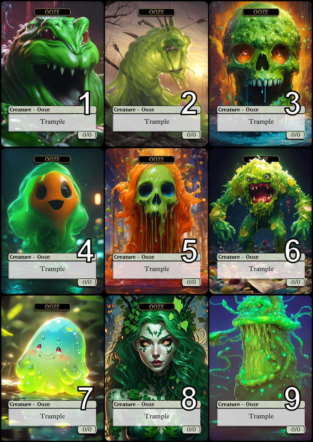 Mtg Ooze 0/0 Token for Slime Against Humanity Alternative Art