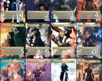 MtG Cloud, Ex-SOLDIER Final Fantasy Token Alternative Art // Choose the Art! - For EDH, Commander, Cube Draft and Casual MtG Player