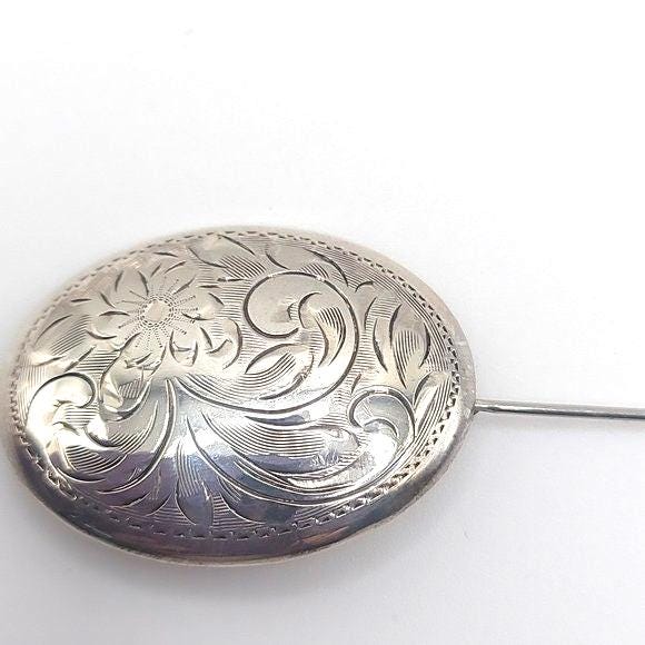 Sterling Birks / Broche Ajourée Feuille En Vermeil (Argent
