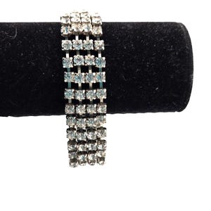 vintage 1950s CORO Signed sparkling Rhinestone Bracelet 4 strands good condition