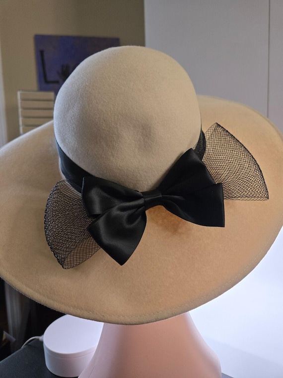 Vintage 60s felted wide brim hat 1960s Felt Hat - Etsy main image 2