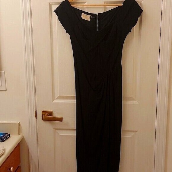 Rare 1940s Stunning black crepe dress size xs - s - image 1