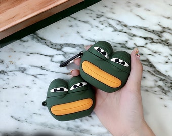 Étui pour Airpods Pepe Meme, étui pour Airpods drôle, housse pour AirPods pour AirPods 1 et 2 AirPods Pro 2 AirPods 3, cadeau pour petit ami, cadeau pour petite amie