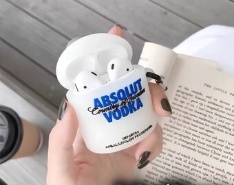 Étui pour Airpod Absolut Vodka, étui blanc, housse AirPods pour AirPods 1 2e génération AirPods Pro 2 AirPods 3, cadeau pour petit ami, cadeau pour petite amie