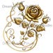 7 Gold Roses Flowers Png, Printable Flowers Clipart, Printable Roses ...