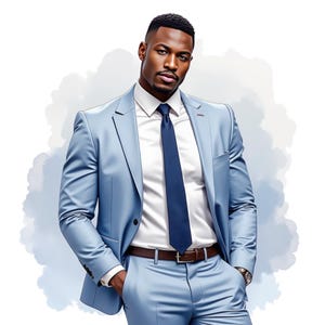 8 Watercolor   Black Man In Suit Clip art, Afro American Business Man, Luxury Fashion, Free Commercial Use