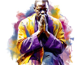 7 Watercolor  Black Man Praying Clip art,  African American Prayer Png, Religious Clipar, Free Commercial Use