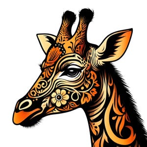7 Porträt von Giraffe Clip Art, Blumengiraffendruck, Png, Giraffe Aquarell Clip Art, Schöne Tier Clip Art, transparenten Hintergrund