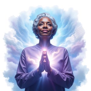 8 aquarel bejaarde vrouw bidden illustraties, oma gebed png, religieuze clipart, gratis commercieel gebruik