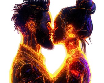 7 Watercolor Romantic Valentines Day Afro American Couple Clipart,  Romantic Black Love Png, Lovers Clipart