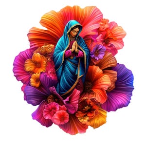 7 onze-lieve-vrouw van Guadalupe clipart png, aquarel Maagd van Guadalupe sublimatieontwerp, Maagd Maria png, religieuze shirtontwerp download