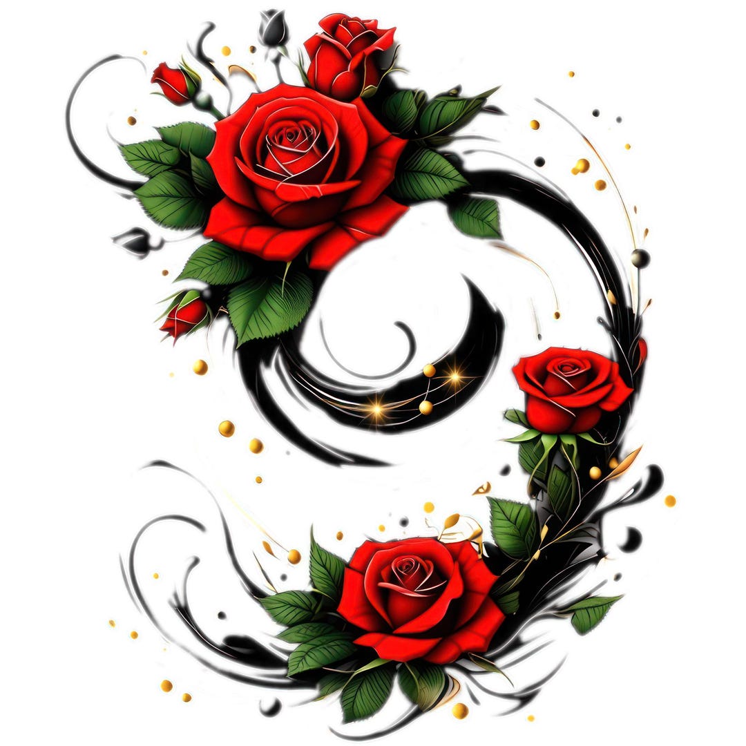 7 Red Roses Flowers Png, Printable Clipart, Commercial Use, Transparent ...