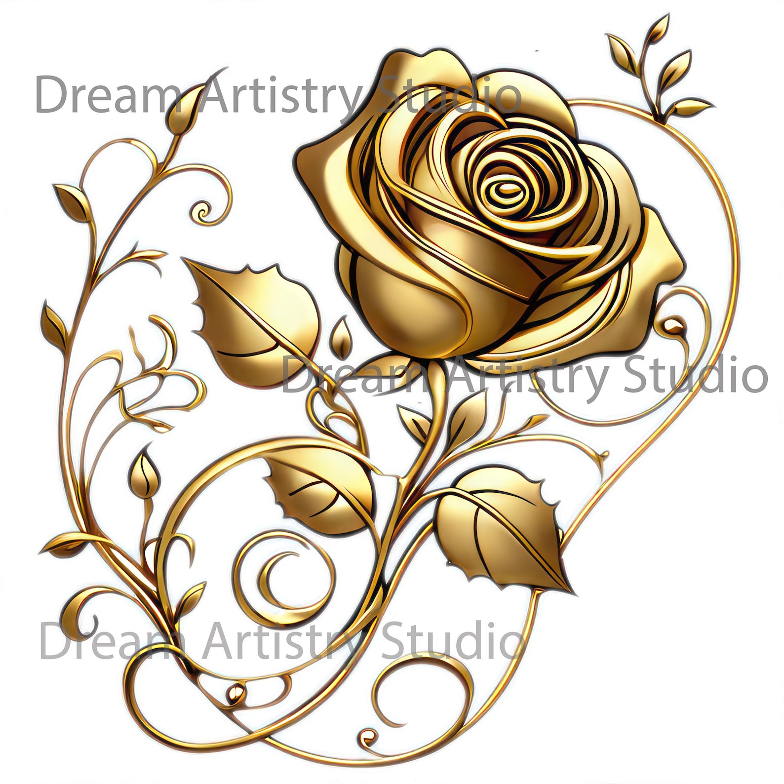 7 Gold Roses Flowers Png, Printable Flowers Clipart, Printable Roses ...