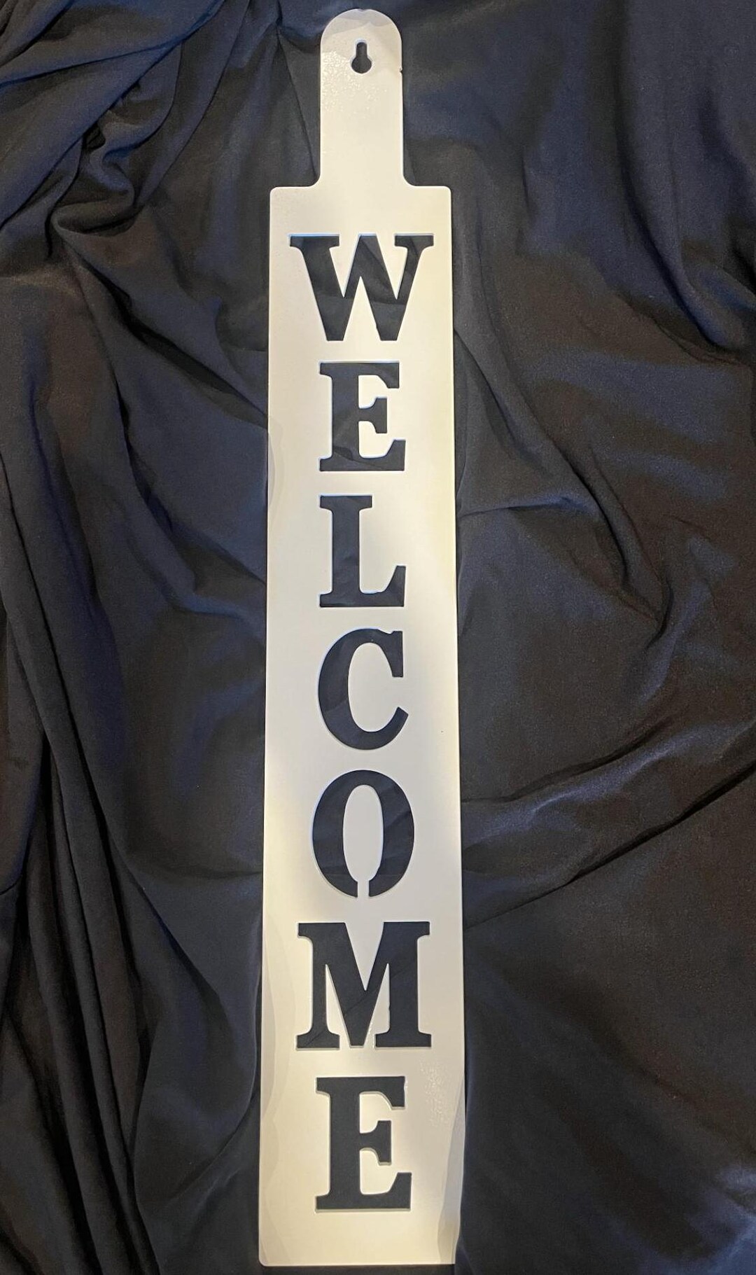 Vertical Steel Welcome Sign – Customizable Finish Options | Compatible ...