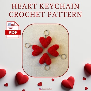Crochet Herz Schlüsselbund Muster PDF Für Valentinstag, Hochzeit, Verlobung, besondere Tage, Geschenke