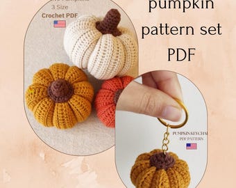 PDF CROCHET PATTERN: Easy Pumpkin Decoration Set | Beginner Amigurumi, Mini Crochet, Simple Crochet, Mini Amigurumi - 777